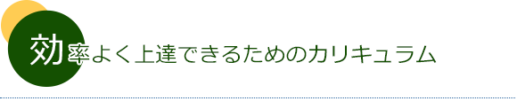 効率よく上達できるためのカリキュラム